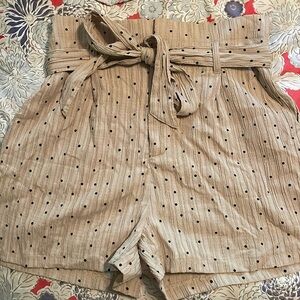 Glam shorts size Large. Tan with black polka - dots.